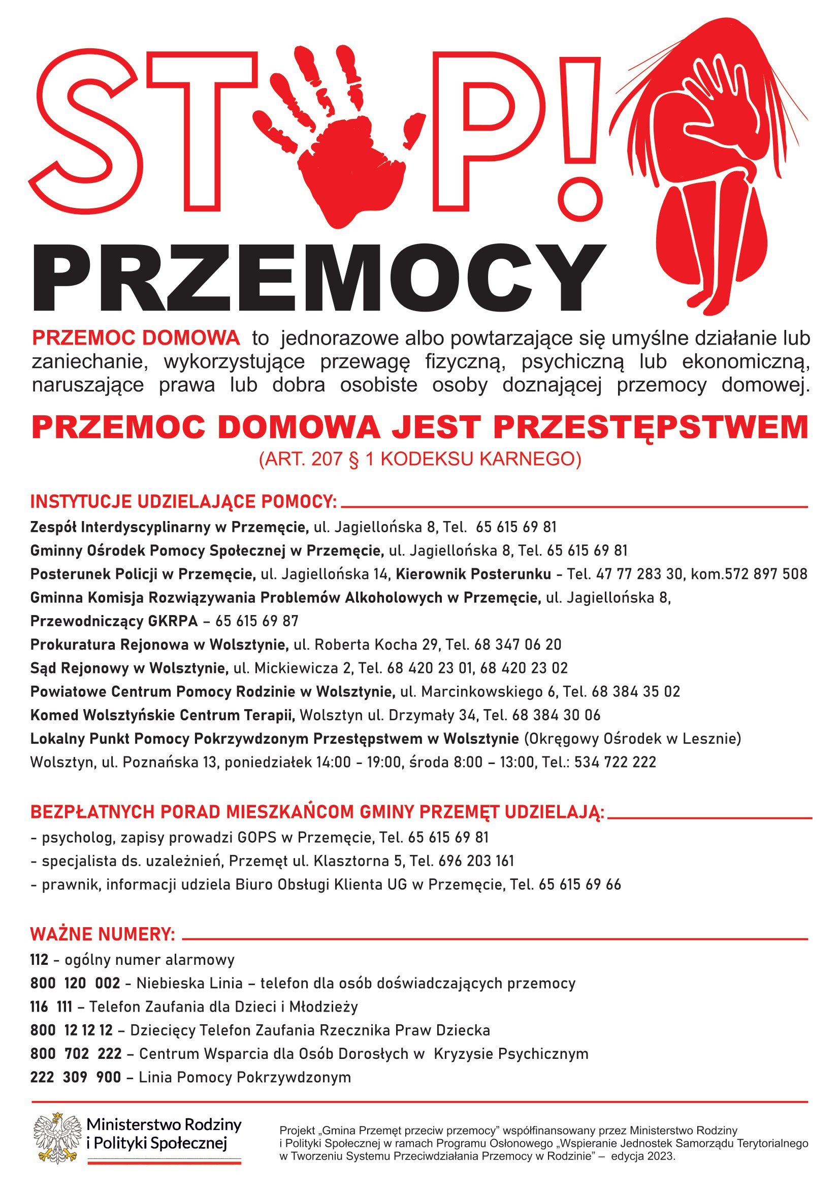 Projekt „Gmina Przemęt przeciw przemocy”.