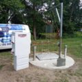Zdjęcie przedstawia modernizację przepompowni ścieków w Kaszczorze.