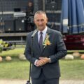 Na zdjęciu wójt podczas przemowy na dożynkach w Nowej Wsi.