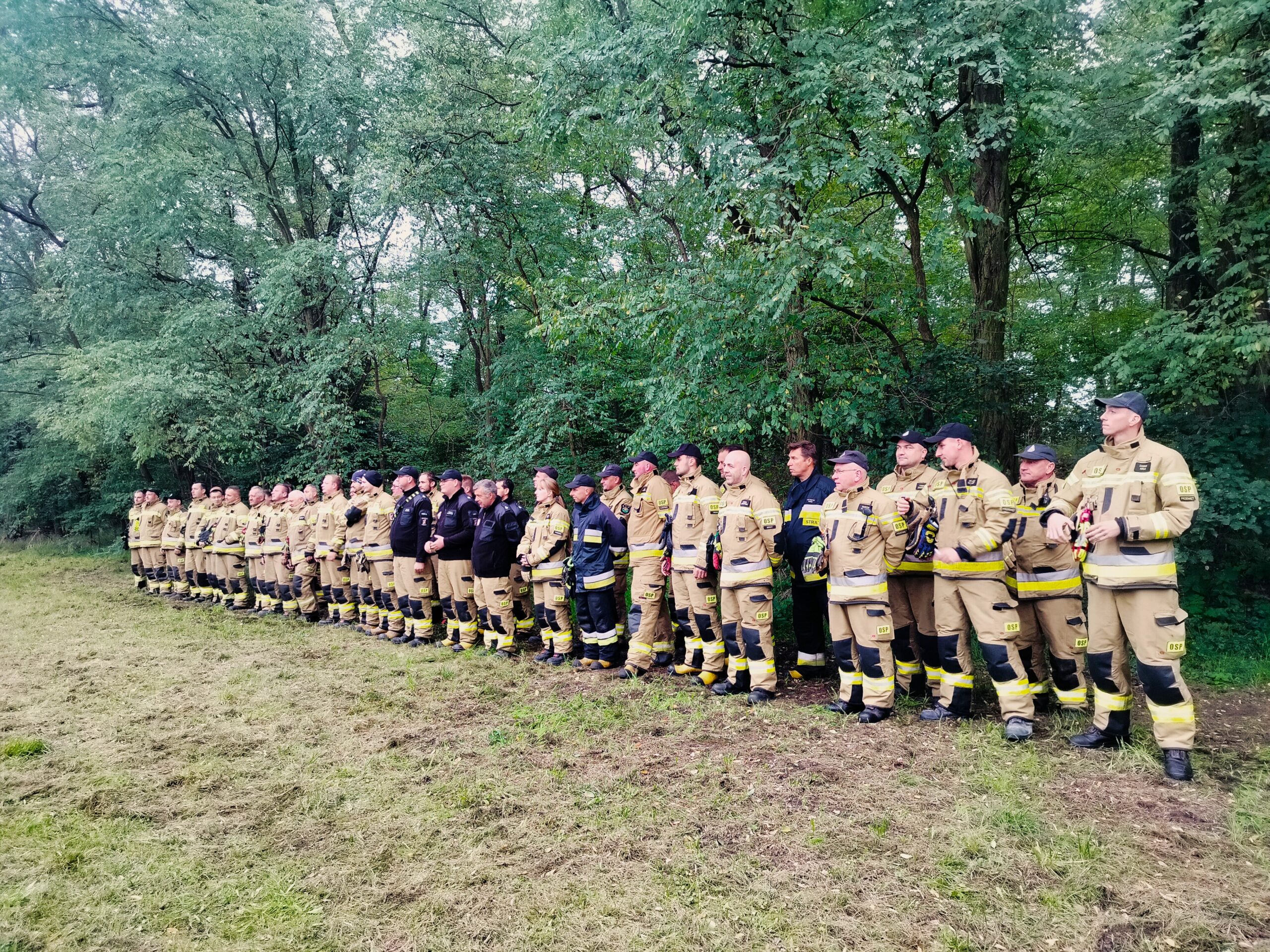 Zdjęcie grupowe jednostek OSP z terenu powiatu wolsztyńskiego biorące udział w Rajdzie.