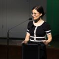 Na fotografii wojewoda Wielkopolski Agata Sobczyk, która przemawia podczas konferencji.